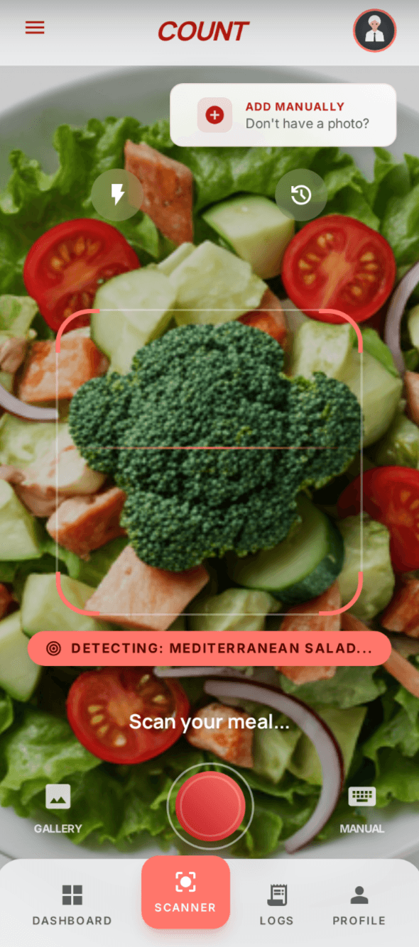 Snap to scan app mockup
